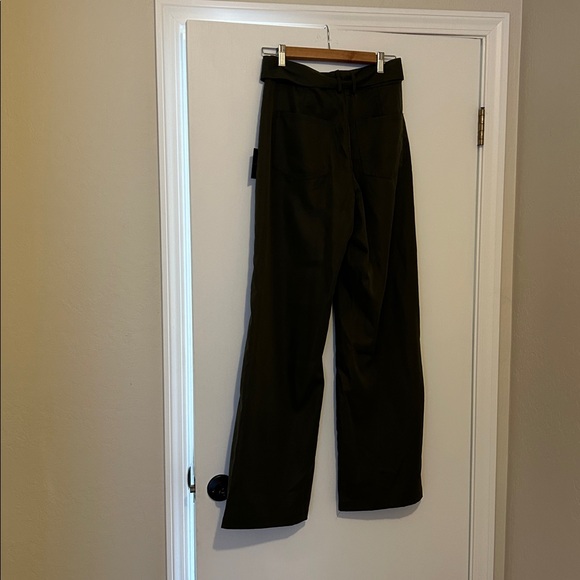 Lulus Baron Olive Green Belted High-Rise Wide-Leg Pants- Size Small- NWT - Picture 7 of 7